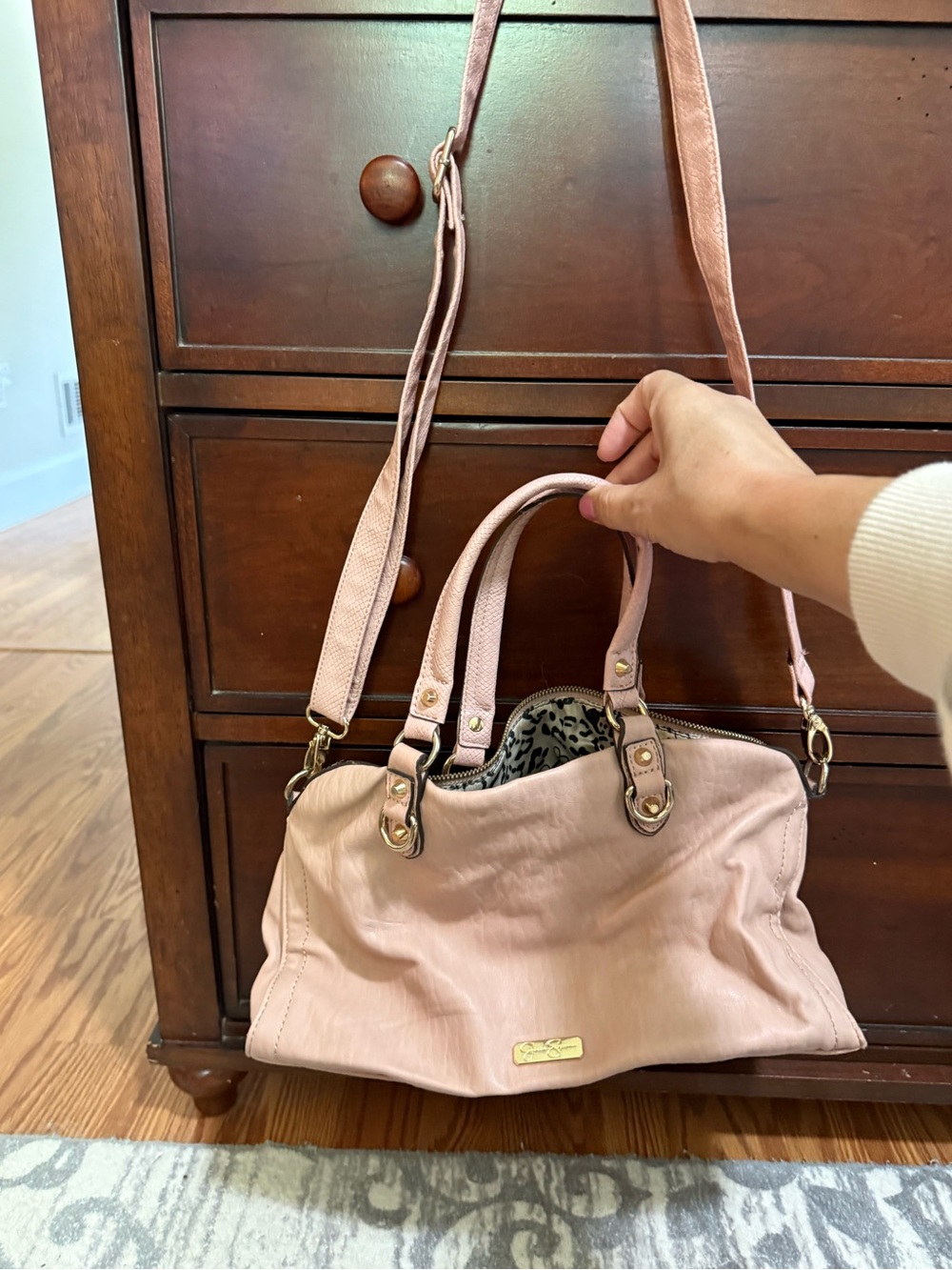 Jessica Simpson Blush Pink Satchel with Removable Strap